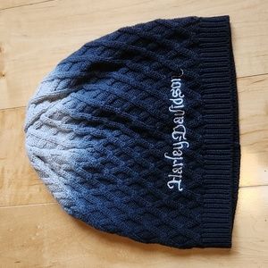 Harley Davidson beanie hat winter sweater cap ombre blue